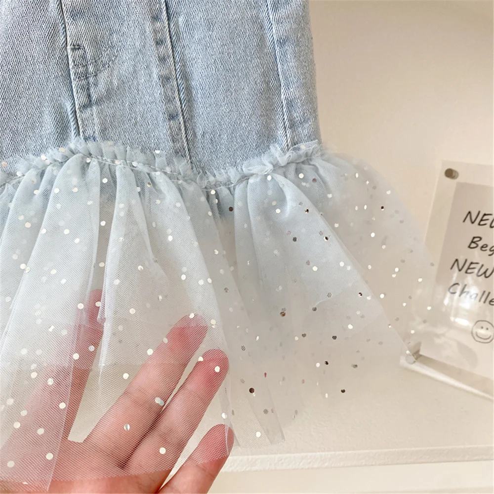 Summer Girls Skirts Casual Kids Denim Skirt Baby Clothing Ruffles Pockets Kids Girls Jean Skirts Toddler Girls Clothes