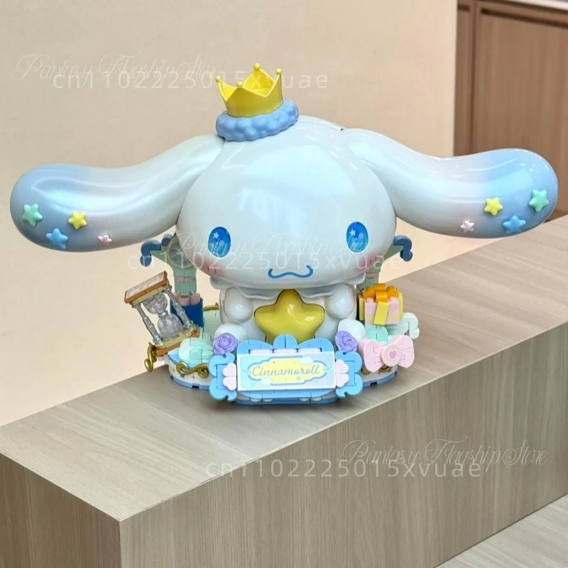 

New Sanrio Cinnamoroll Building Blocks Cartoon Large-scale Assembly Movable Model Toy Desktop Decoration Collection Holiday Gift
