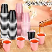 20-60pcs 2oz Mini Party Shot Cups Plastic Halloween Disposable Cups Birthday Wedding Cups For Beer Drinks Soda Punch Water Cups