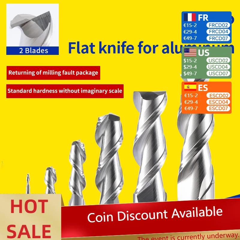 

55 ° Двухзубая удлиненная фреза из карбида вольфрама для высокоглянцевой обработки алюминиевых сплавов