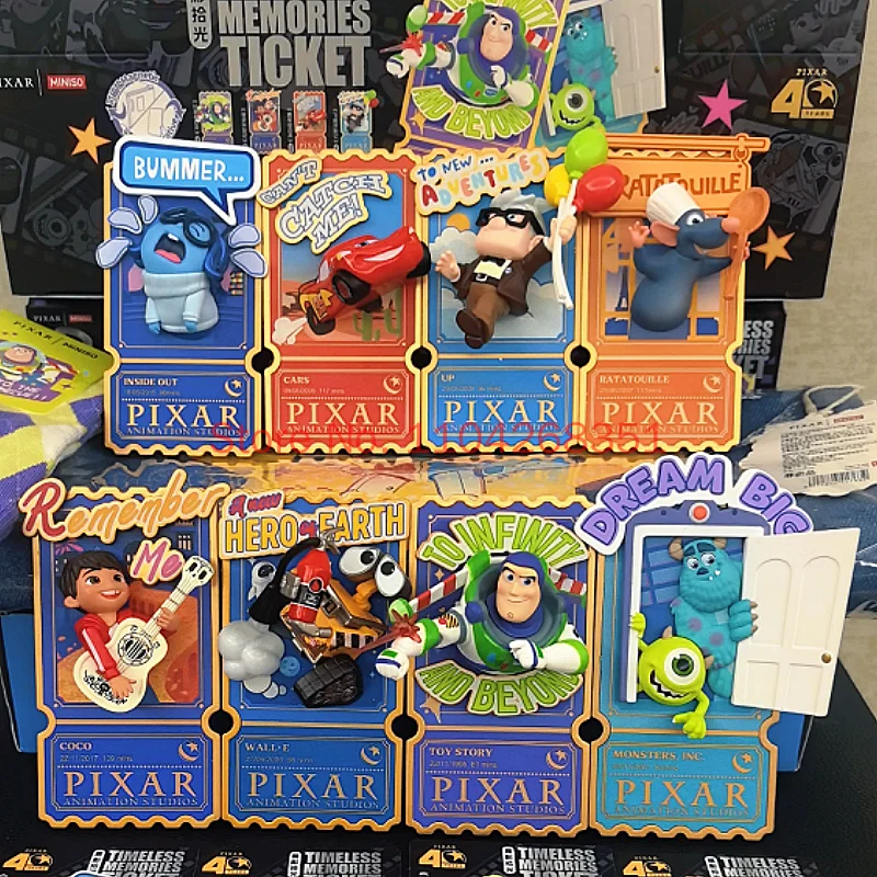 Original Pixar 40. Jubiläum Zeitlose Erinnerungen Ticket-Serie Blindbox Anime-Peripherie-Ornament Modell-Sammlung Spielzeug Geschenke