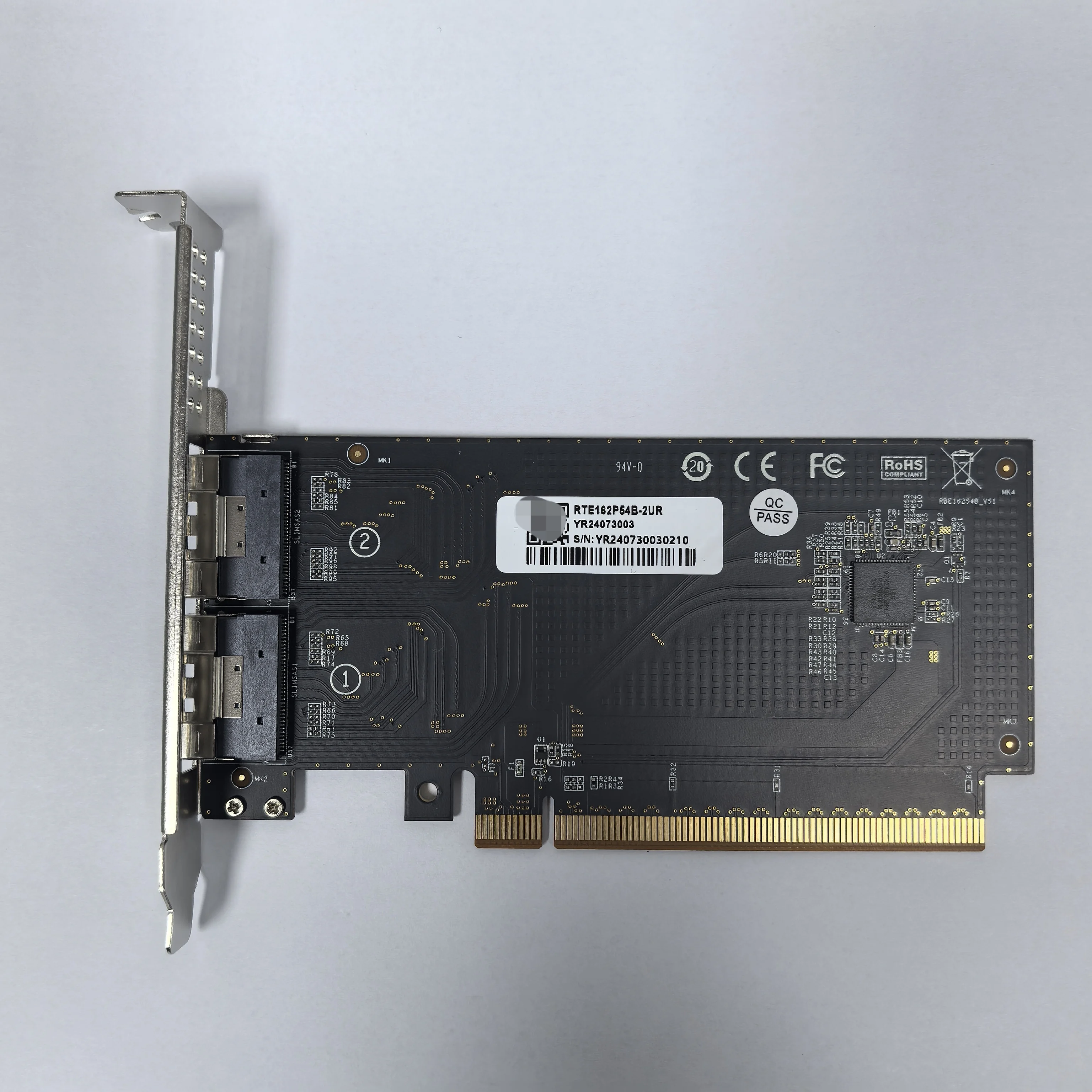 PCIe 4.0 5.0 16x для SlimSAS MCIO Split Card SFF-8654 Базовая пластина с одним слотом для графического процессора, внешний кабель-адаптер расширения