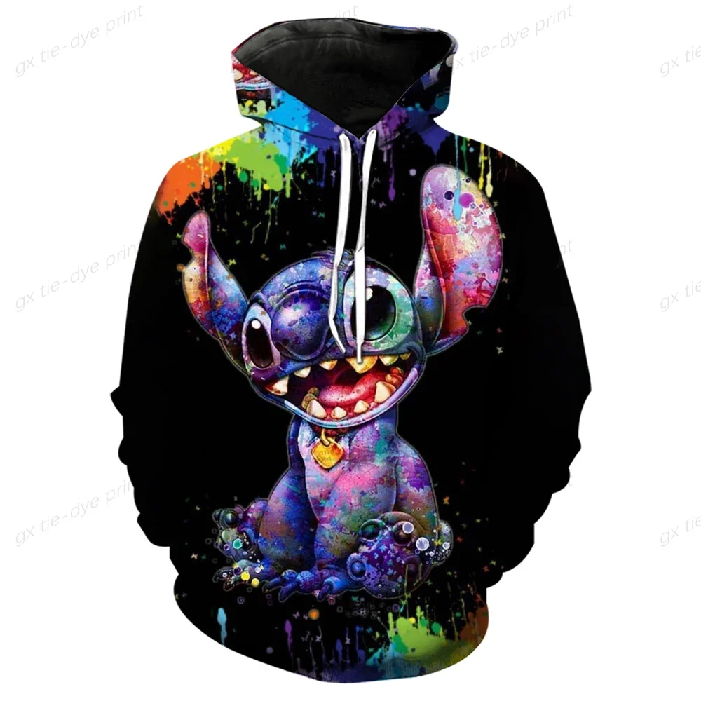 Lilo Stitch Hoodies Boys Girls MINISO Men's Hoodies 3D Print Oversized Pullover Fashion New Men's Hoodies Disney Men's Clothing