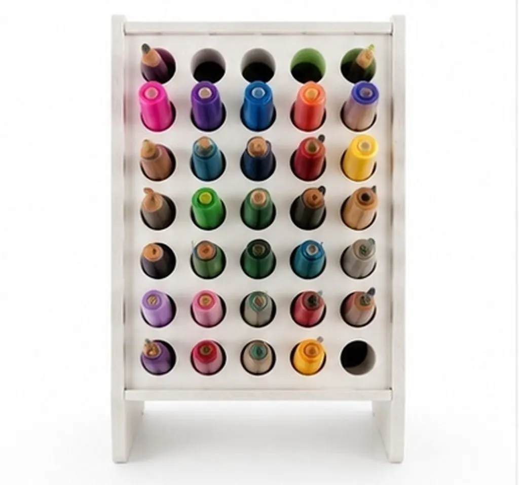 45-Slot Slanted Pen Holder Desktop Organizer Stationery Storage Rack Multi-Functional Marker Pencil Organizer Office Desk