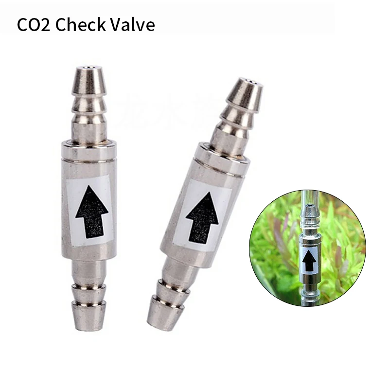 Aquarium Fish Tank CO2 Stainless Steel/Plastic Check Valve CO2 Equipment Prevent Gas Backflow CO2 System Diffuser Accessories