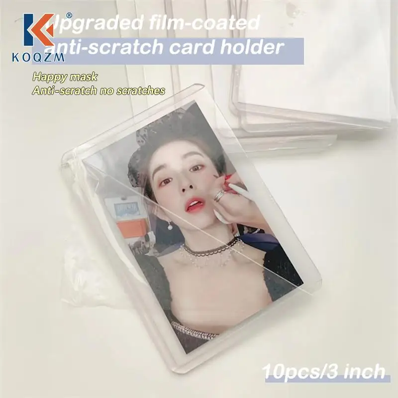 10 Pcs Kpop Stationery ID Card Holder Acrylic Sheet Protector Photocard Holder Work Card Holder Korea Toploader Decor PVC