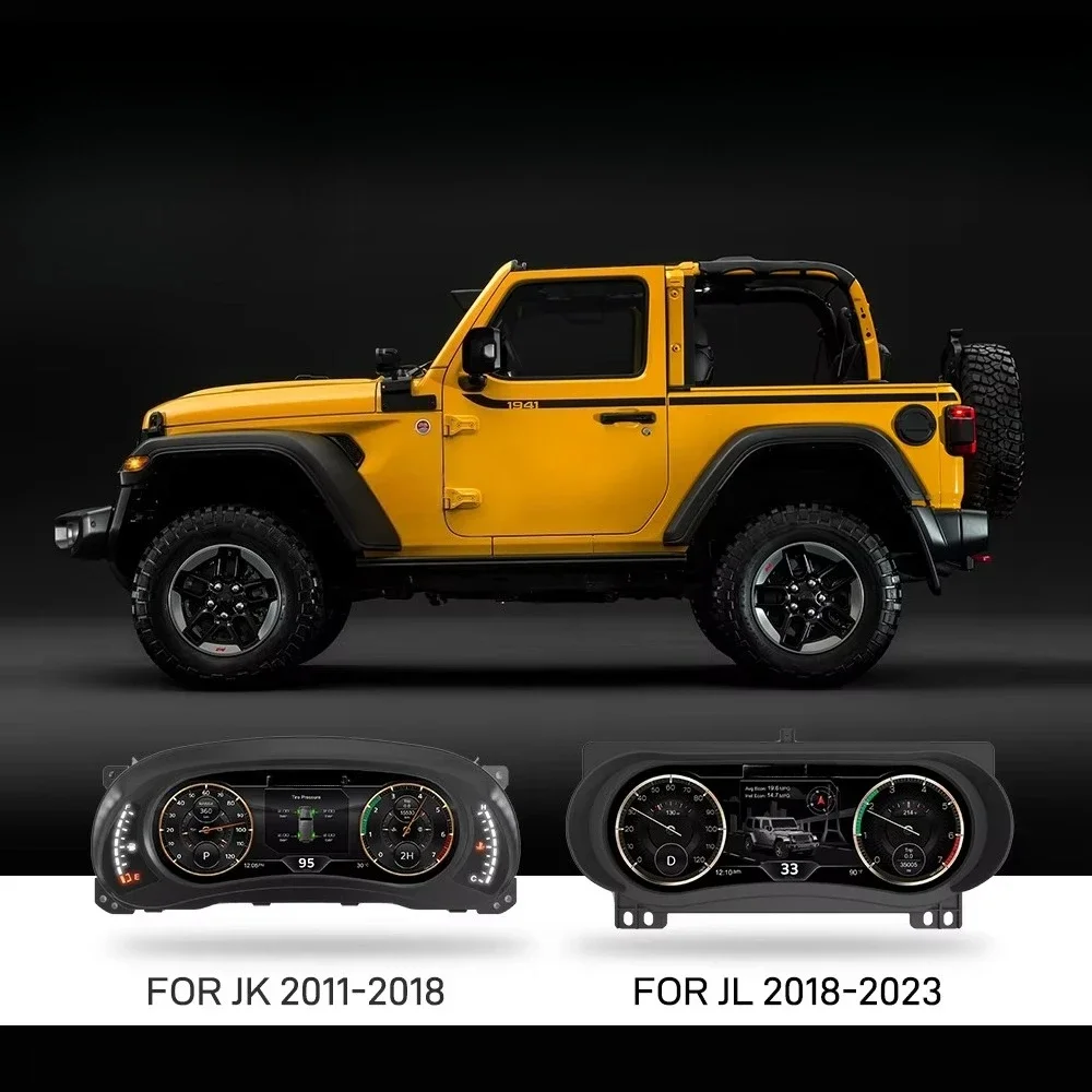For JL JK Wrangler Digital Cluster New Upgrade LCD Dashboard Speedometer Digital Cluster LINUX System