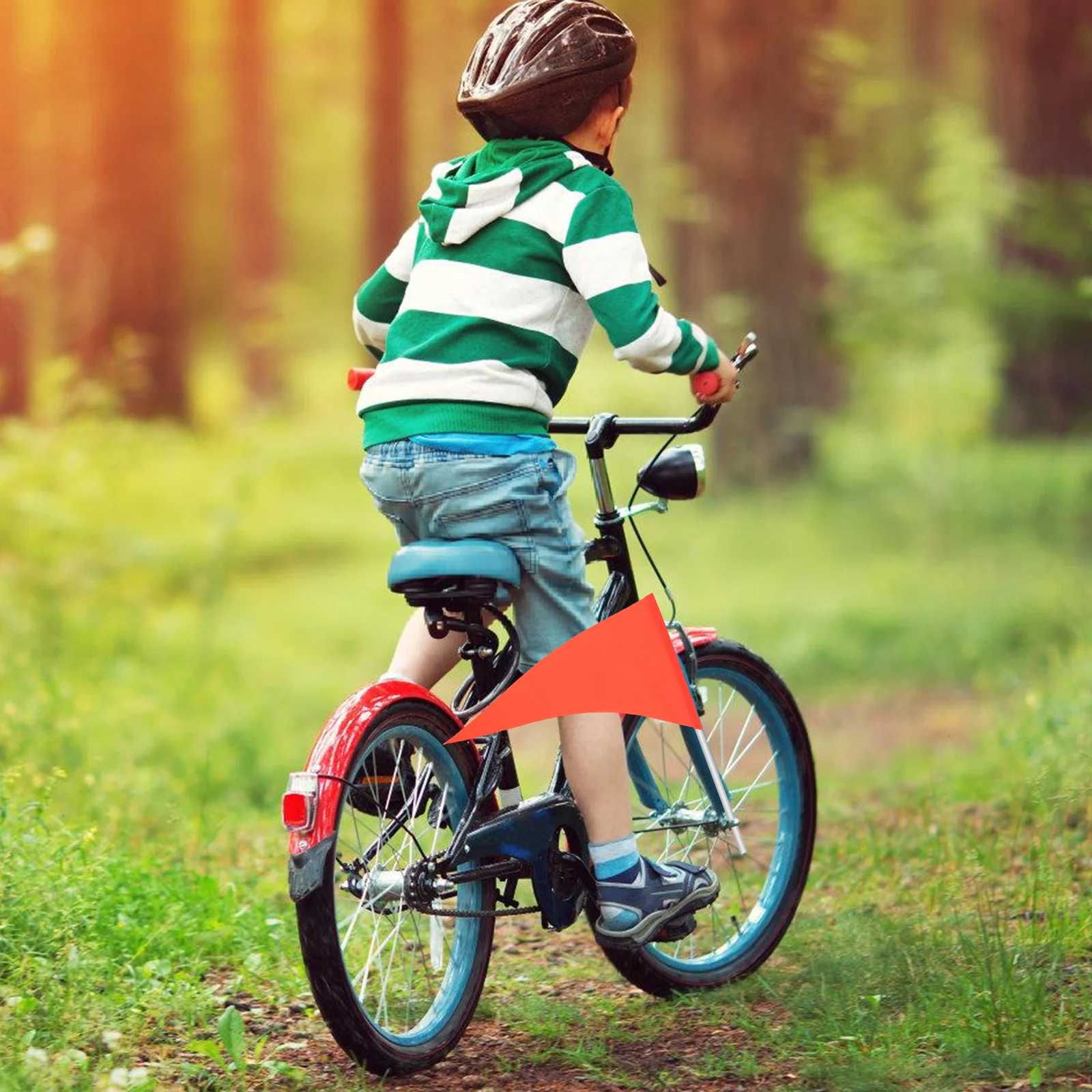 

4Pcs Bike Safety Flags High Visibility Tear Resistant Bicycles Warning Flag Cycling Safety Flag for Urban Riding