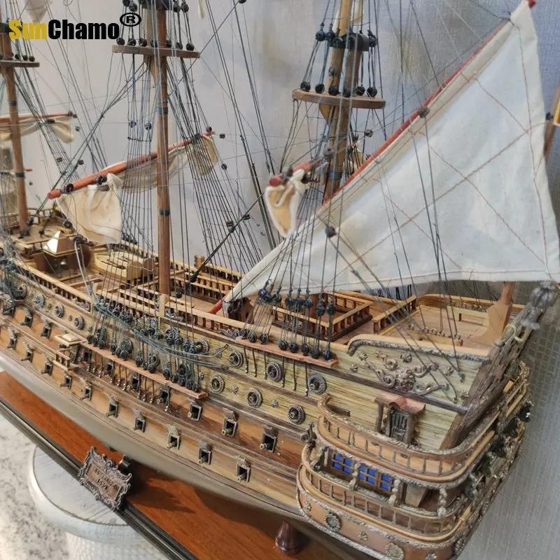 New European-style Victory Sailing Solid Wood Warship Decoration Simulation High-end Model Company Gift Home Decore Accessories