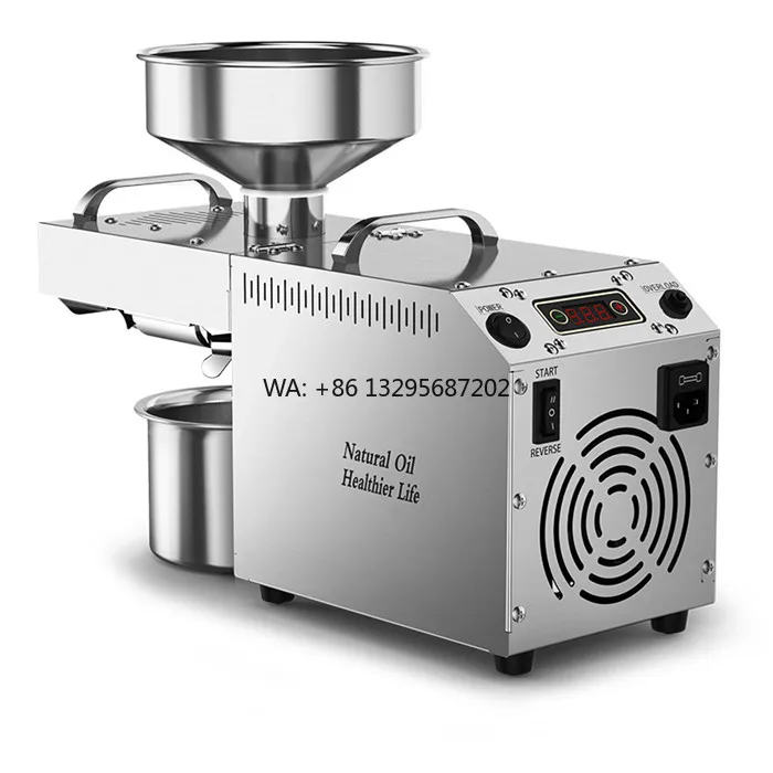 Máquina comercial para fabricar aceite casero, Extractor automático de 6 KG/H para semillas negras, maní, colza, sésamo y prensa de aceite de soja