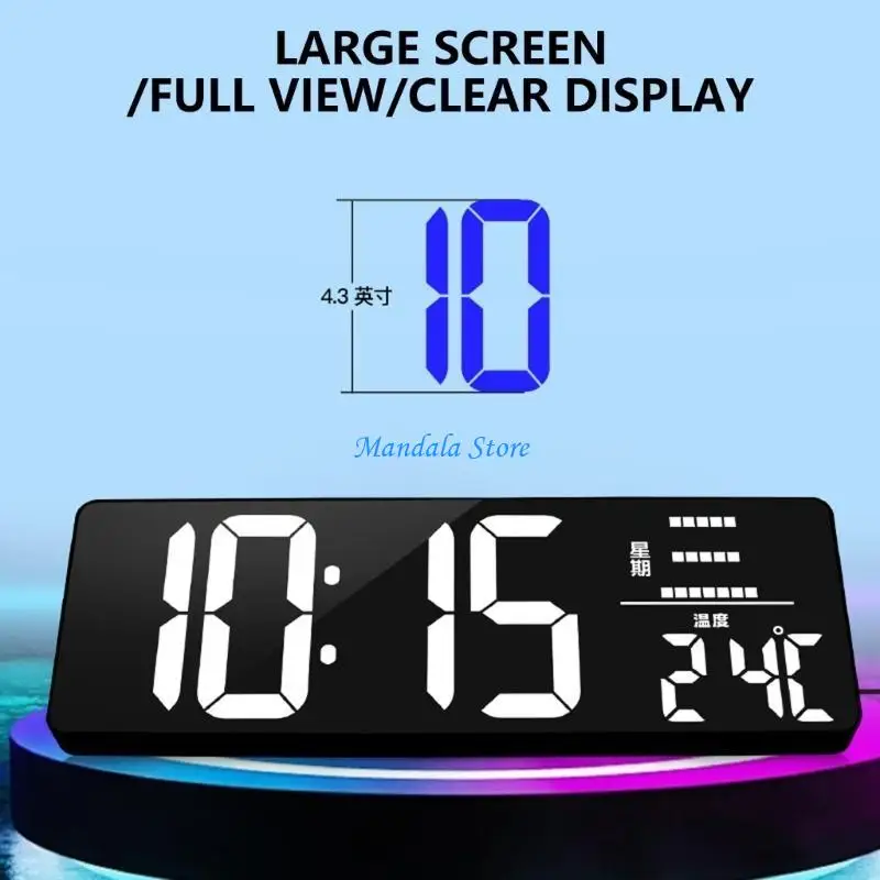

U2JC 16.5in LED Digital Wall Clock With Remote Multifunctional with Temperature, And Date For Any Room Decoration