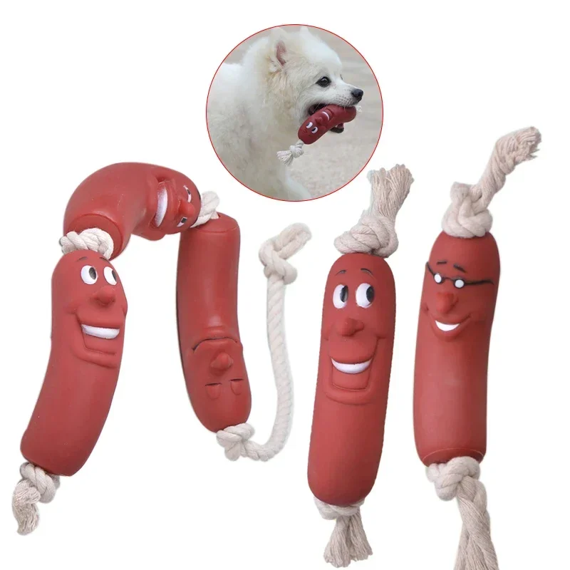 

Dog Toys Funny Sausage Shape For Puppy Dog Chew Toys Interactive Training Bite-resistant Grinding Teeth Dogs Pet Supplies 1/3pcs