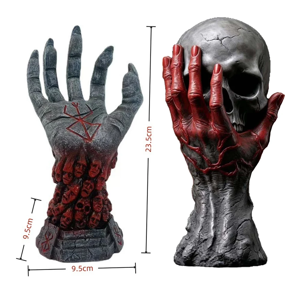Figura de Berserk, Estatua de la Mano de Dios, Adorno de Resina Hecho a Mano, Figura de Esqueleto de Halloween, Decoración de Escritorio, Accesorios de Terror