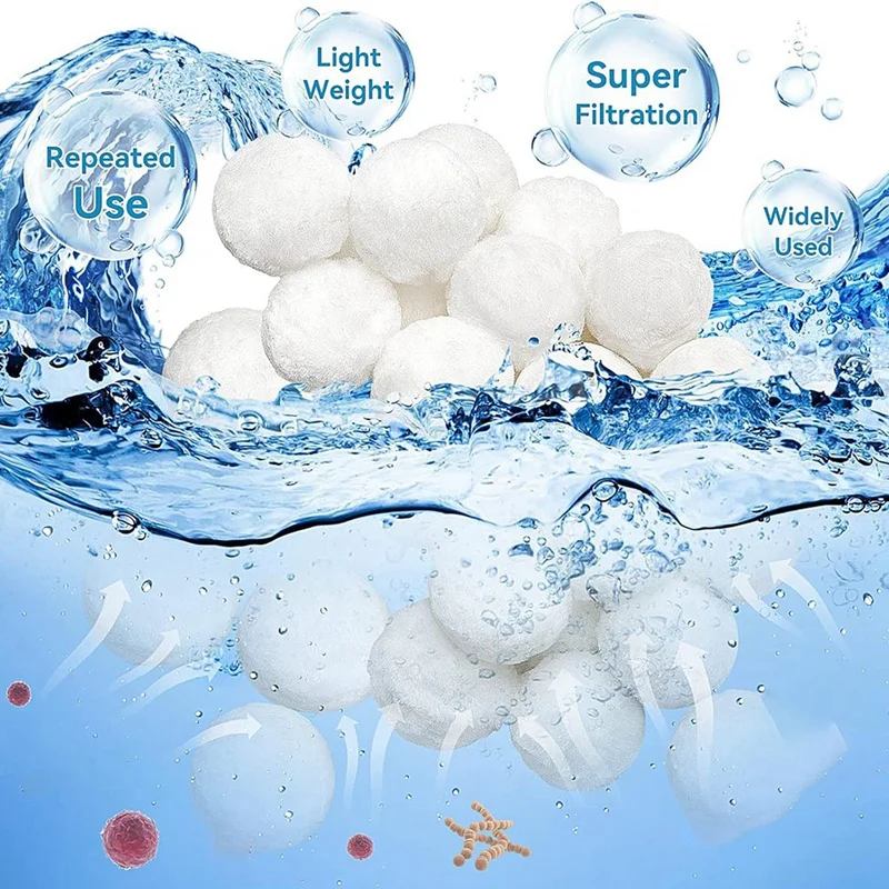 Top!-About 900 Grams Of Swimming Pool Filter Balls, For Above-Ground Swimming Pools, Replacing Swimming Pool Filter Sand