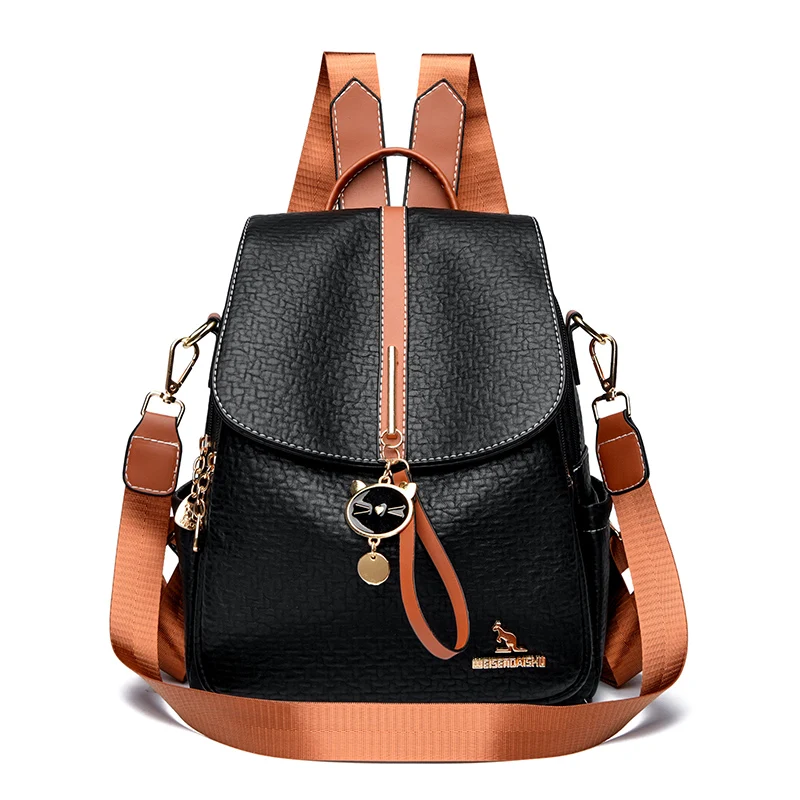 

Women Large Capacity Backpack Purses Female Vintage Bag School Bags Travel Bagpack Ladies Bookbag High Quality Leather Backpacks