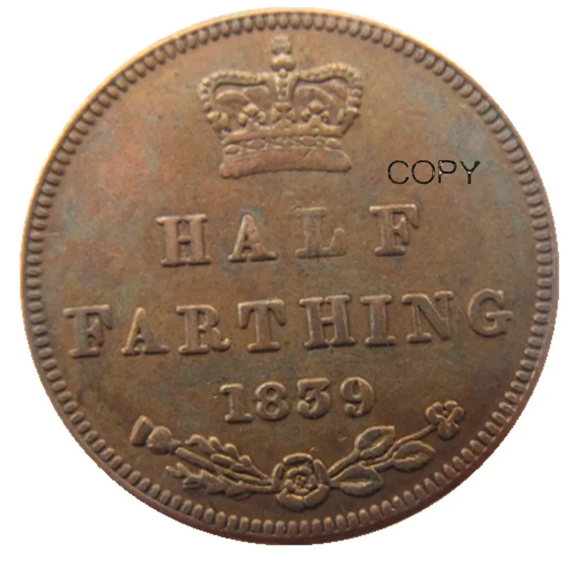 1839 UK Great Britain / Ceylon Victoria Half Farthing copy coins