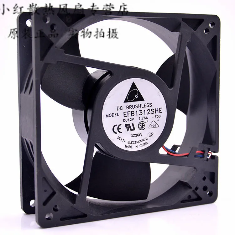 

Delta Electronics EFB1312SHE F00 DC 12V 2.76A 127x127x38mm 3-Wire Server Cooling Fan