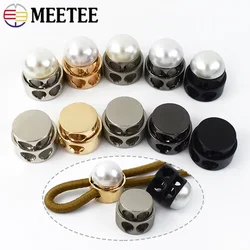 10Pcs Meetee Metal Spring Double Hole Stopper Buckle Cord Lock Bag Hat Garment Elastic Adjust Clip Button DIY Sewing Accessories