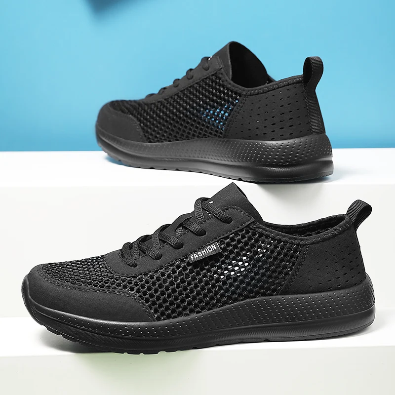 Summer Sneakers Men Shoes Breathable Mesh Lightweight Korea Walking Casual Shoes Slip-On Driving Men's Loafers Zapatos Casuales