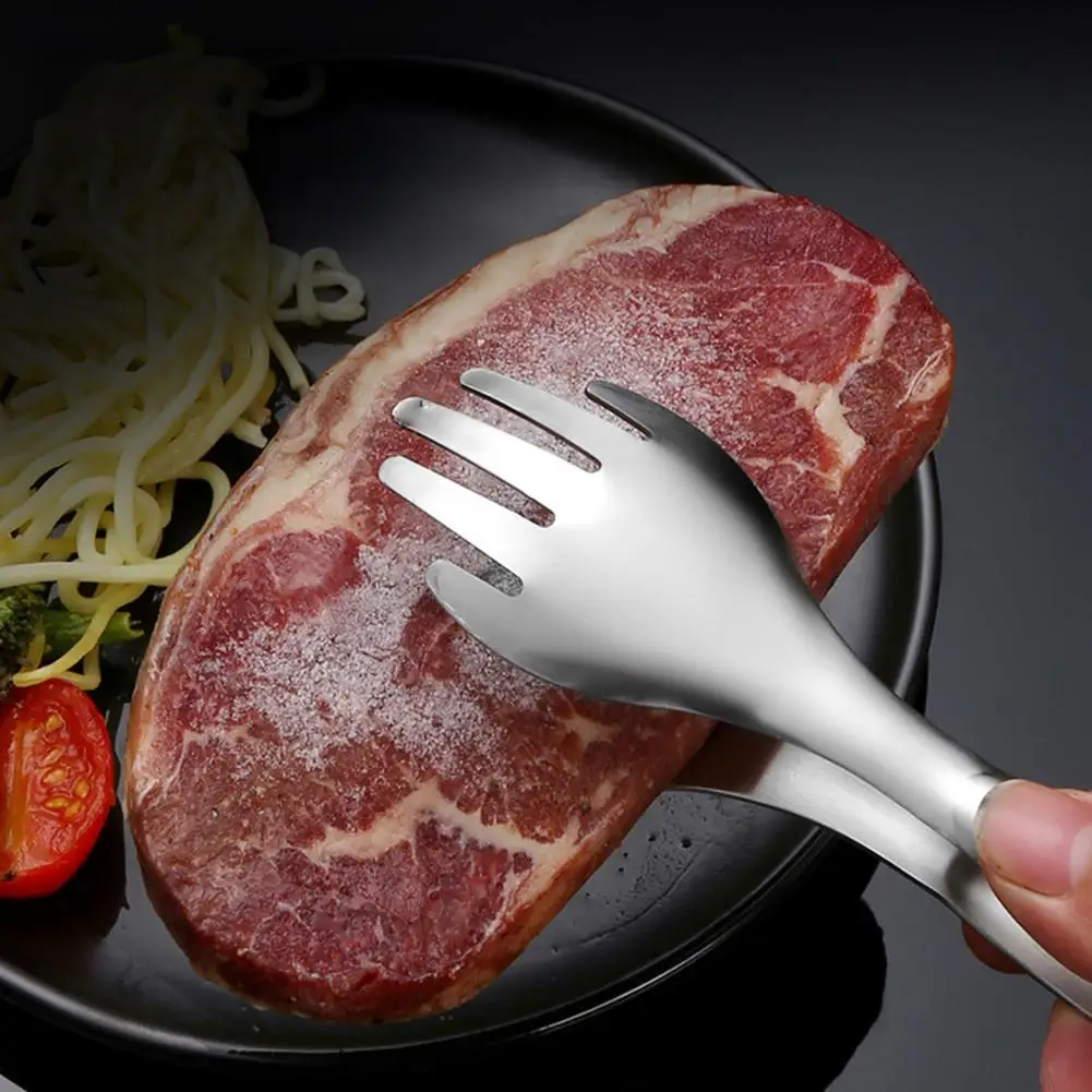 304 Stainless Steel Tongs Stainless Steel Serving Tongs for Salad Buffet 8 Inch Food Tongs for Bbq Grilling Fork for Cake Bread