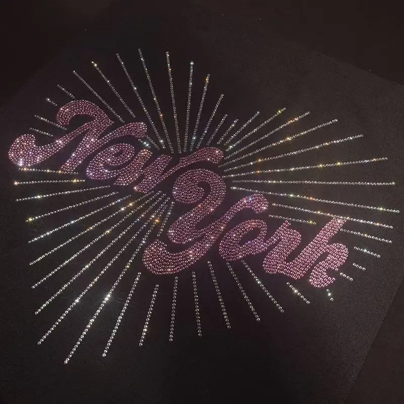 New Letter Love Peach Heart Love Hot Stamping Rhinestone Finished Product Picture Sticker Diamond DIY Hot Stamping Picture