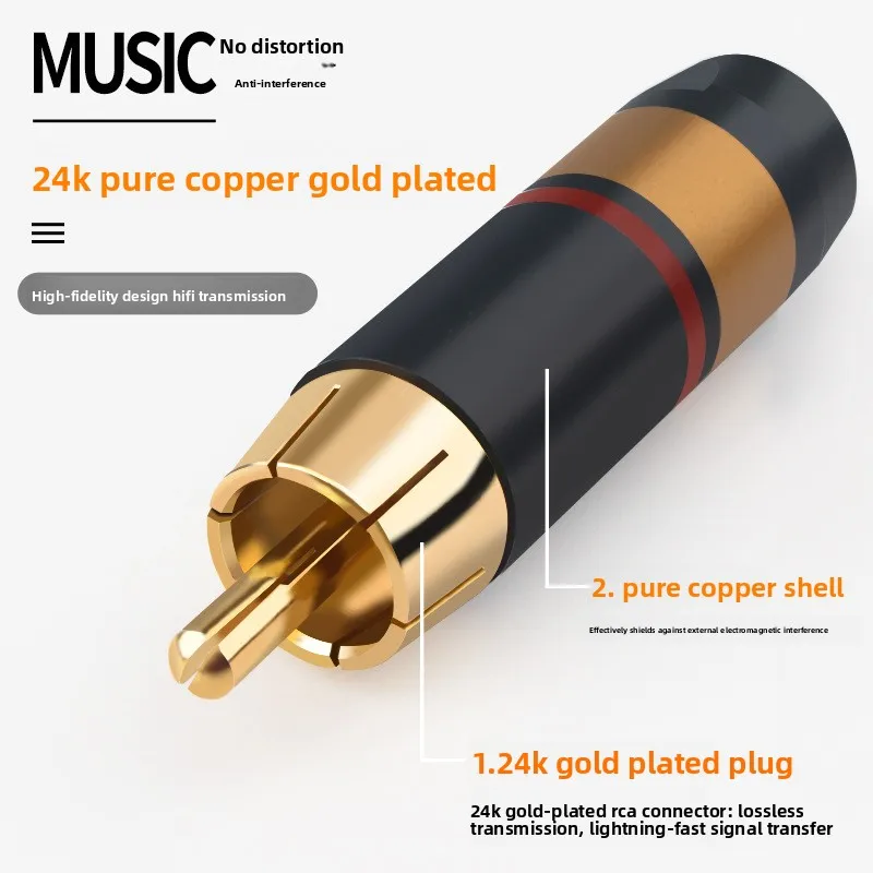 Xangsane/Elephant God wholesale pure copper gold-plated RCA plug audio HiFi lotus head audio signal cable terminal