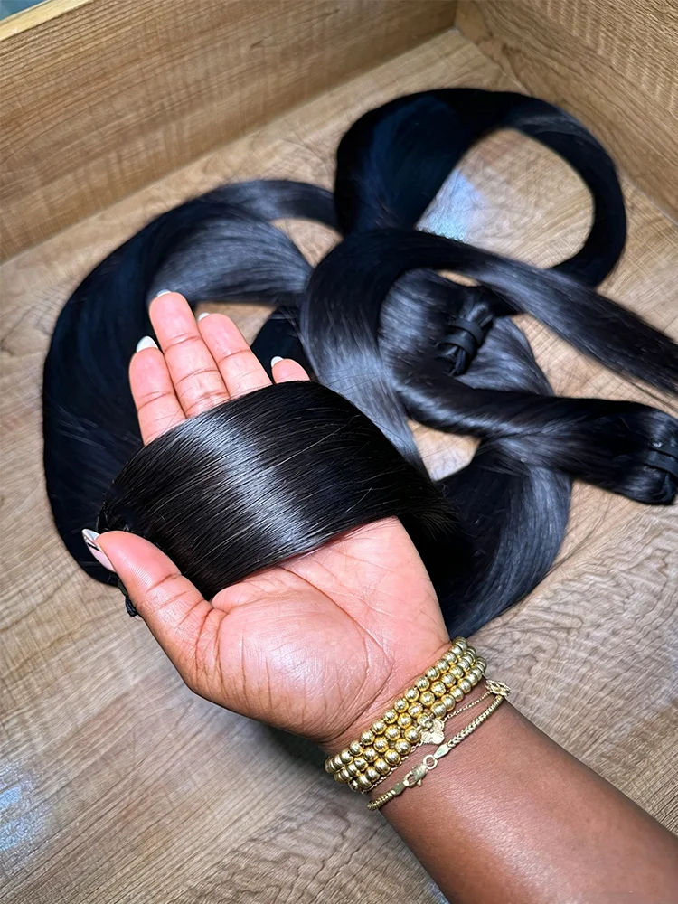 Brazilian Long Straight Hair 26 28 30 Inch 15A Human Hair Bundles Bone Straight Bundles Human Hair Unprocessed Brazilian Virgin Hair Straight 1/3/4 Bundles Real Human Hair Extensions For Women Natural Black