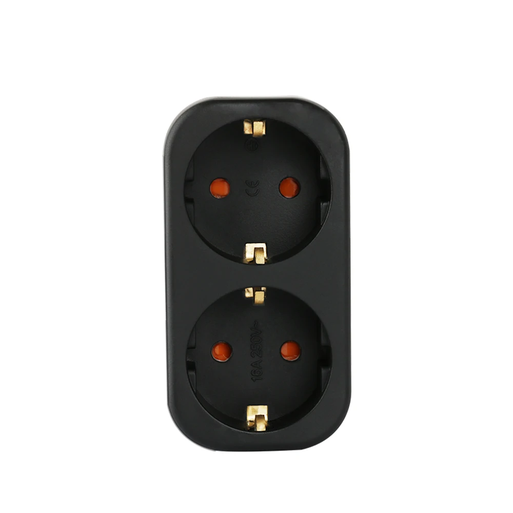 Adaptateur Schuko double prise sans câble, 3680 W Max 250 V/16 prises multiples peu encombrant, Trip