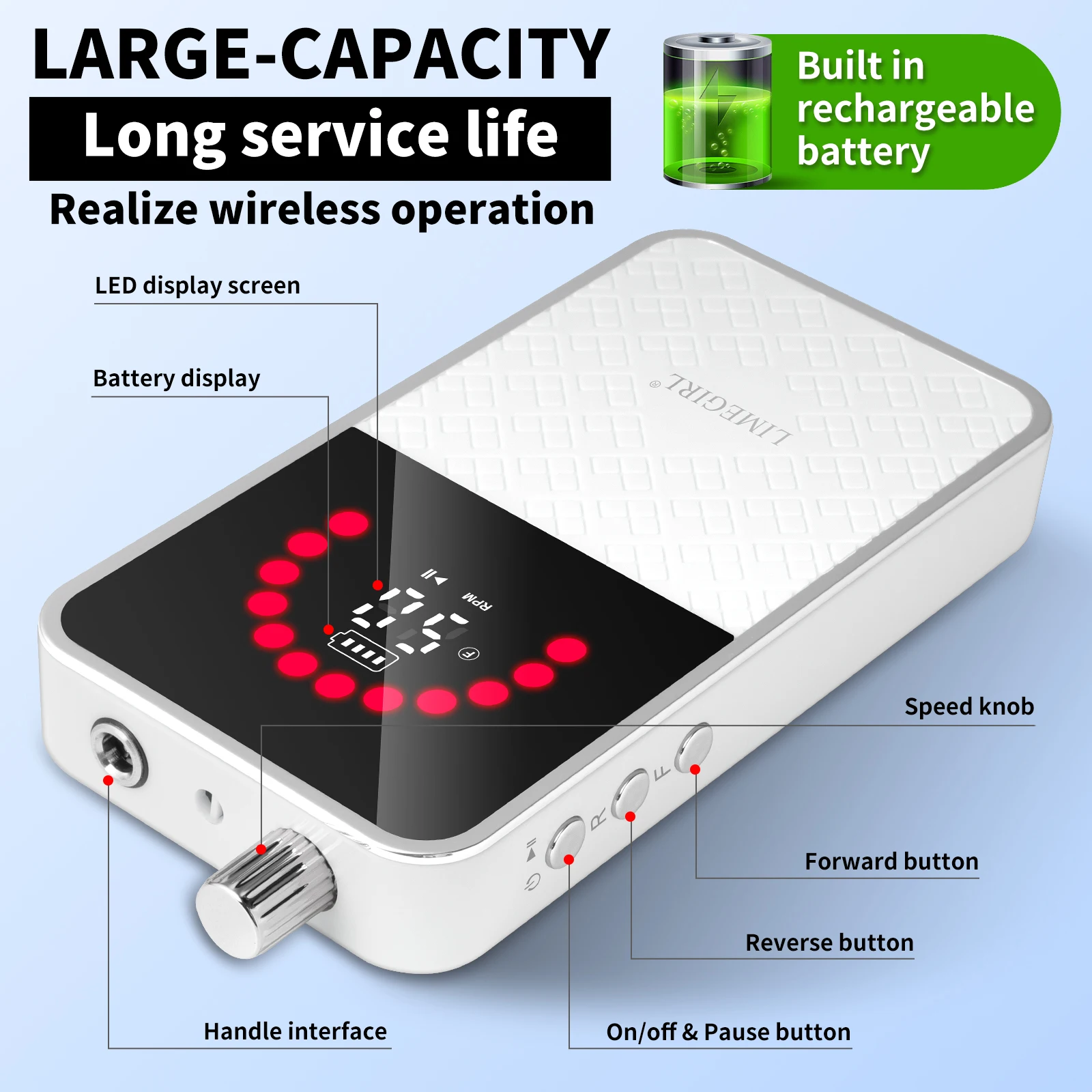 Kit de taladro eléctrico profesional para uñas, lima de uñas recargable para Gel acrílico, máquina de lima electrónica inalámbrica, 50000RPM