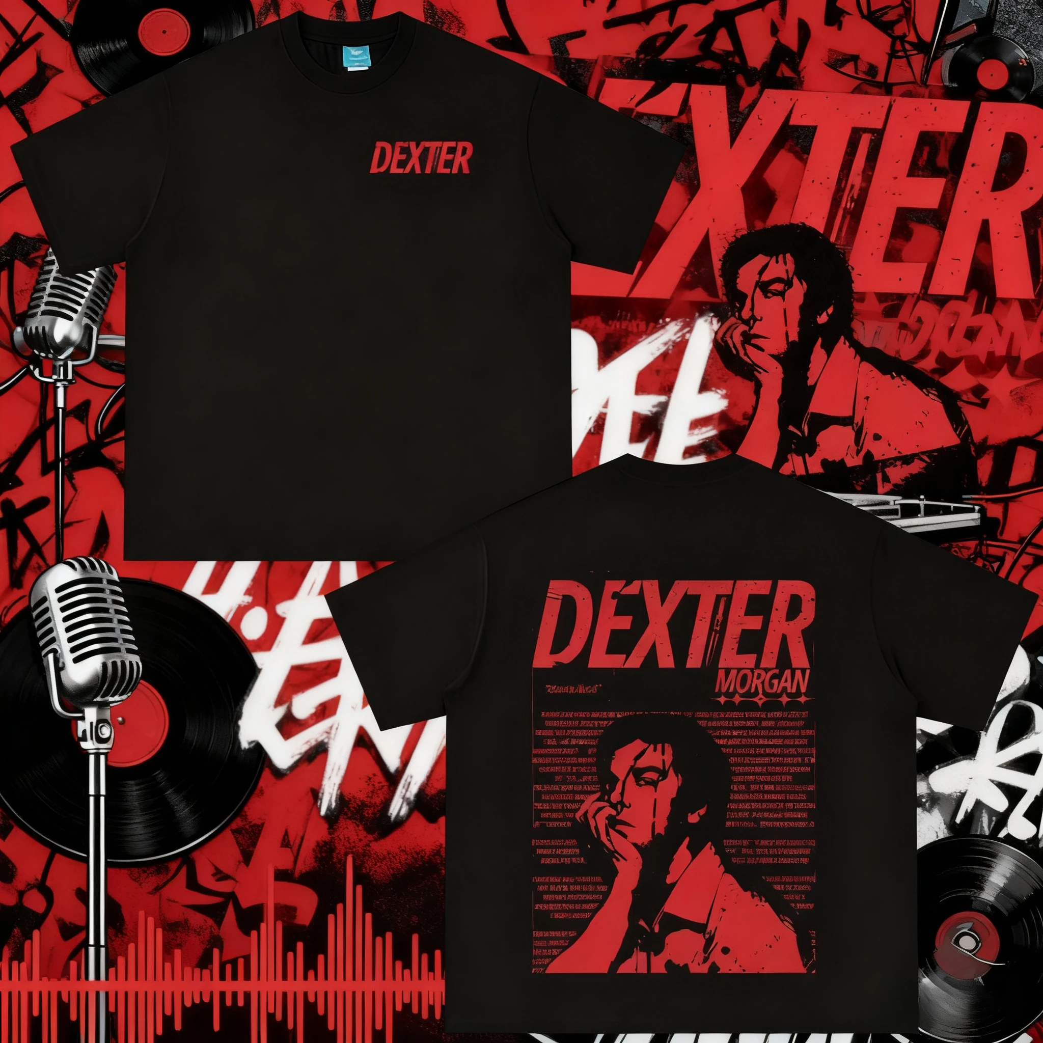 

2025 Summer TV Series Dexter Morgan T-shirt Men's Retro Hip-hop Casual Loose Cotton Short-sleeved High-quality T-shirt