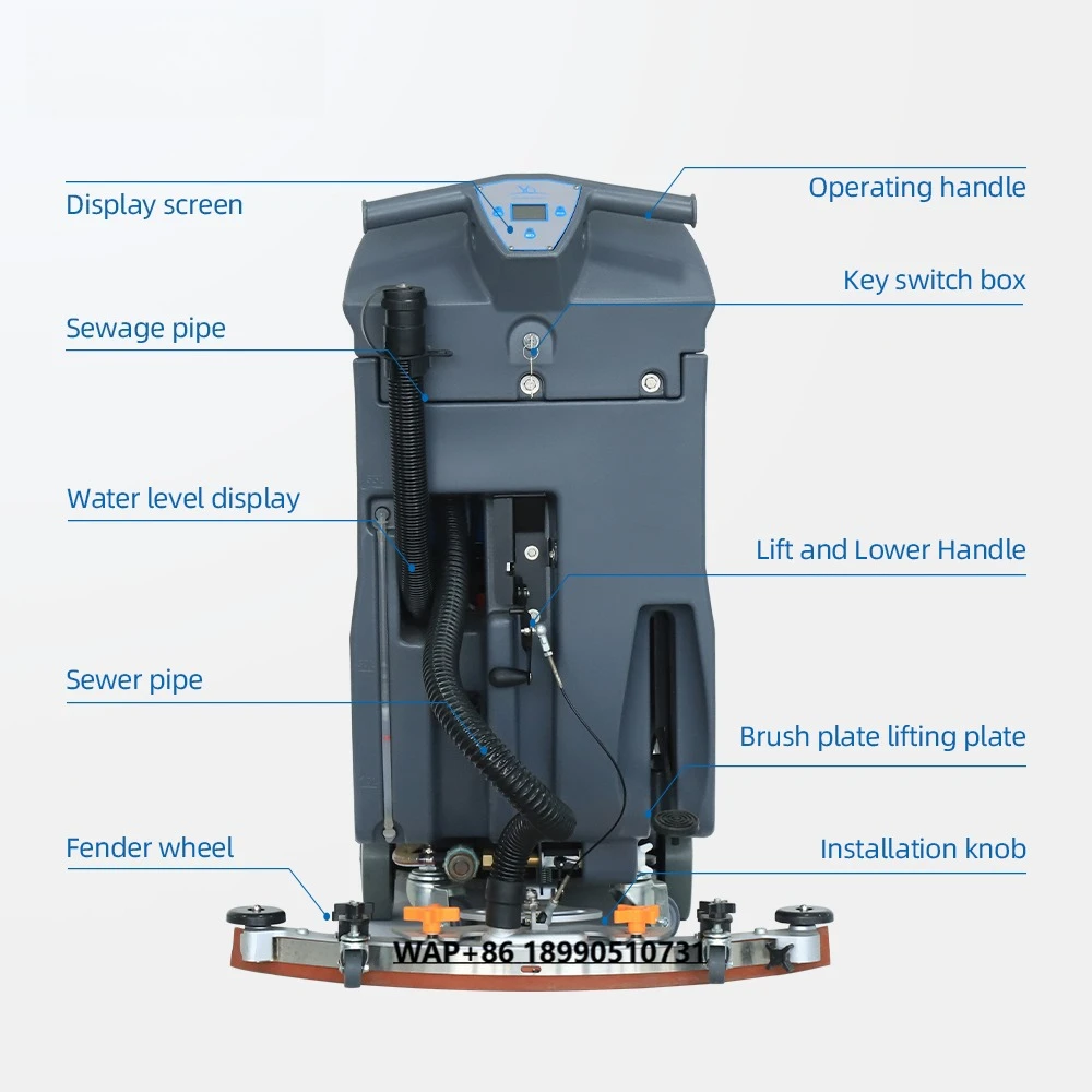 Épurateur de sol pour réservoir d'eau 65L, équipement industriel robuste, avec technologie de nettoyage avancée
