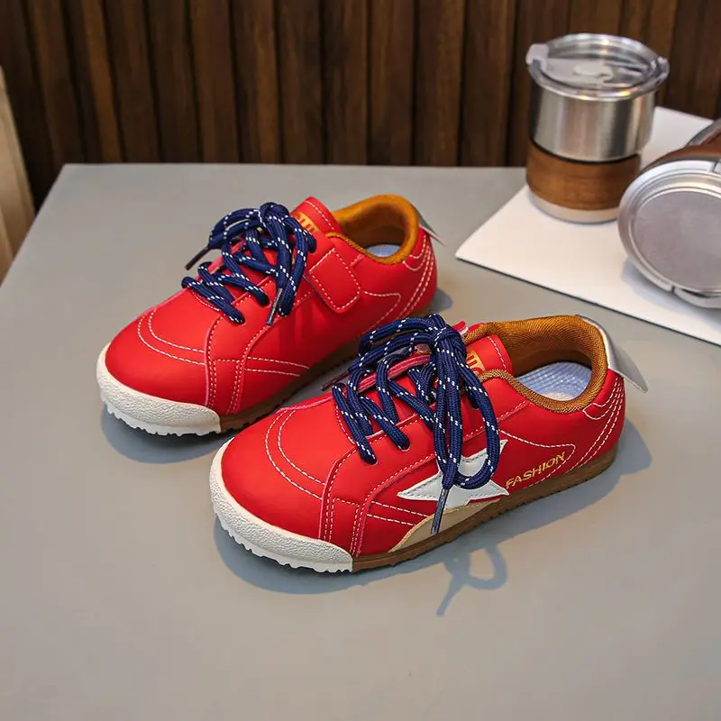 2026 New Kids Casual Flat Shoes Girls Boys Baby Skate Shoes Middle Age Kids Sneakers Fashion White Shoes