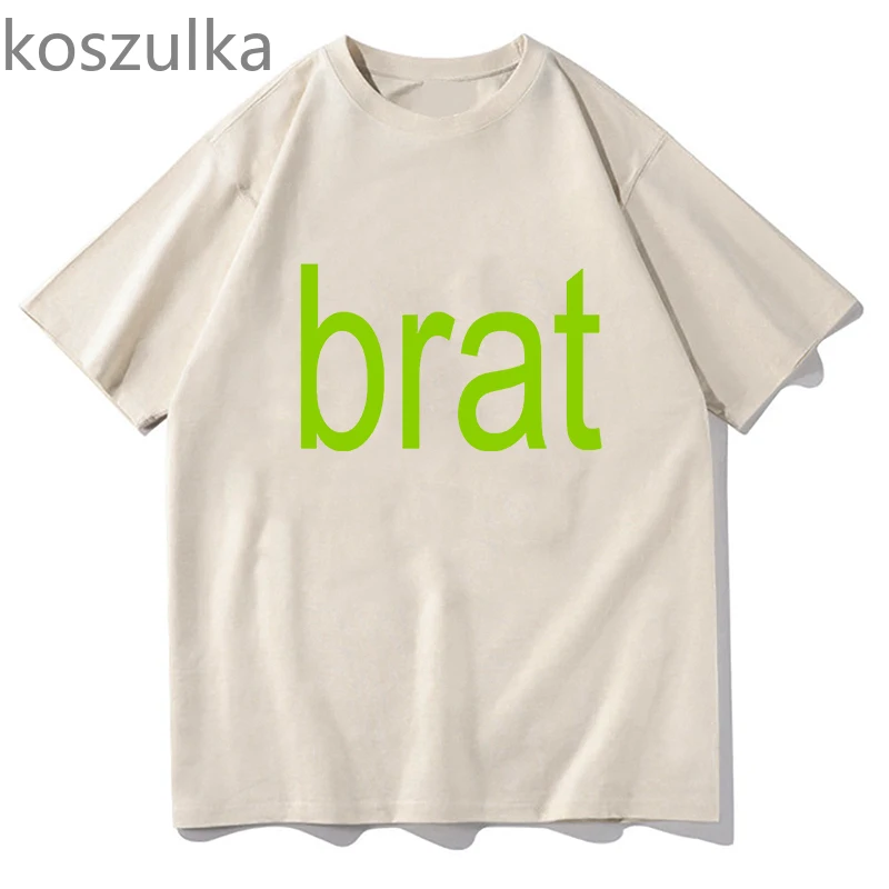 Charli xcx Brat T-shirt saf pamuk Unisex grafik T-shirt erkekler Womne Hip Hop Tshirt yaz erkek boy T shirt kısa kollu