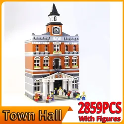 2766 Pcs City Street View Series Town Hall Compatible 10224 15003 Bricks Building Blocks Education Toys Gifts