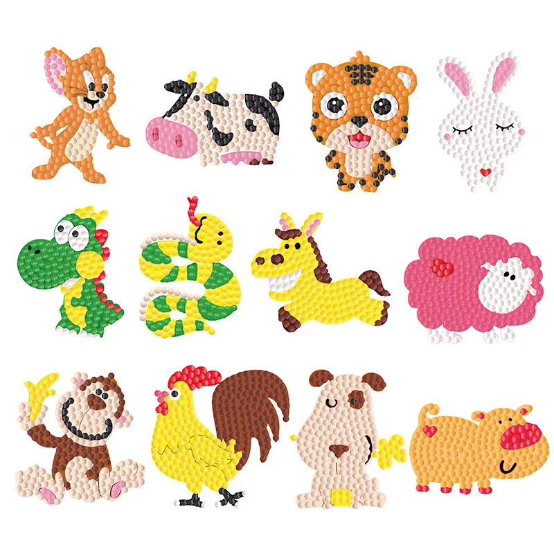 

New Arrival DIY Diamond Painting Stickers, Doraemon SpongeBob Series, Adorable Cartoon Design, Creative Handmade Gifts for Kids