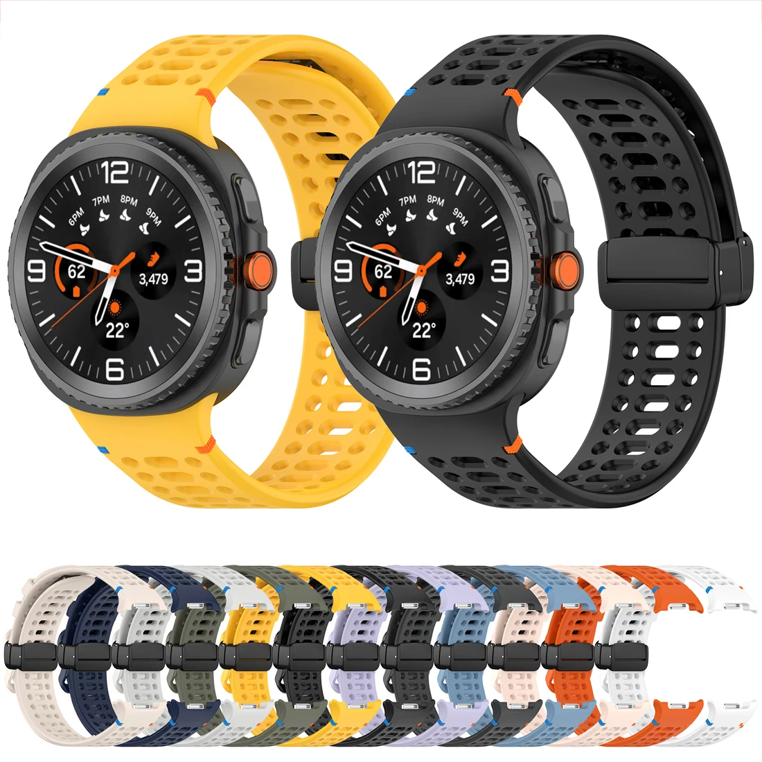Silicone Strap for Samsung Galaxy Watch 8 Classic 46mm Breathable Magnetic Buckle Band Galaxy Watch 8 44mm 40mm Belt Accessories