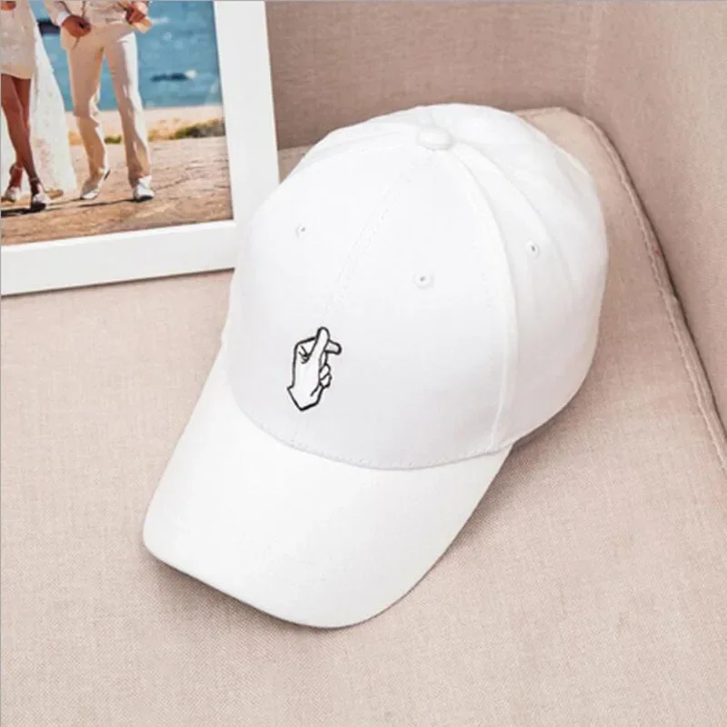 New Fashion Love Finger Gesture Baseball Hat for Women Men Solid Color Outdoor Sun Hot Adjustable Travel Cap Кепка Брендовая