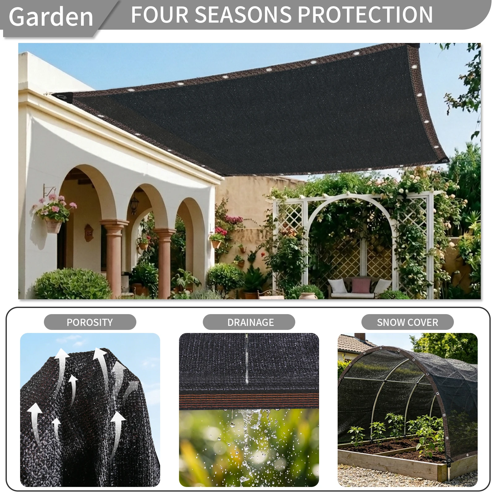Voile d'ombrage 50% avec œille - Outdoor Furniture Hdpe avis et prix