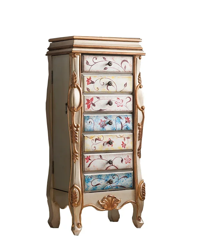 

American Jewelry Cabinet Multi-Functional Storage Cabinet Painted Dressing Table Bedroom Cosmetic Cabinet