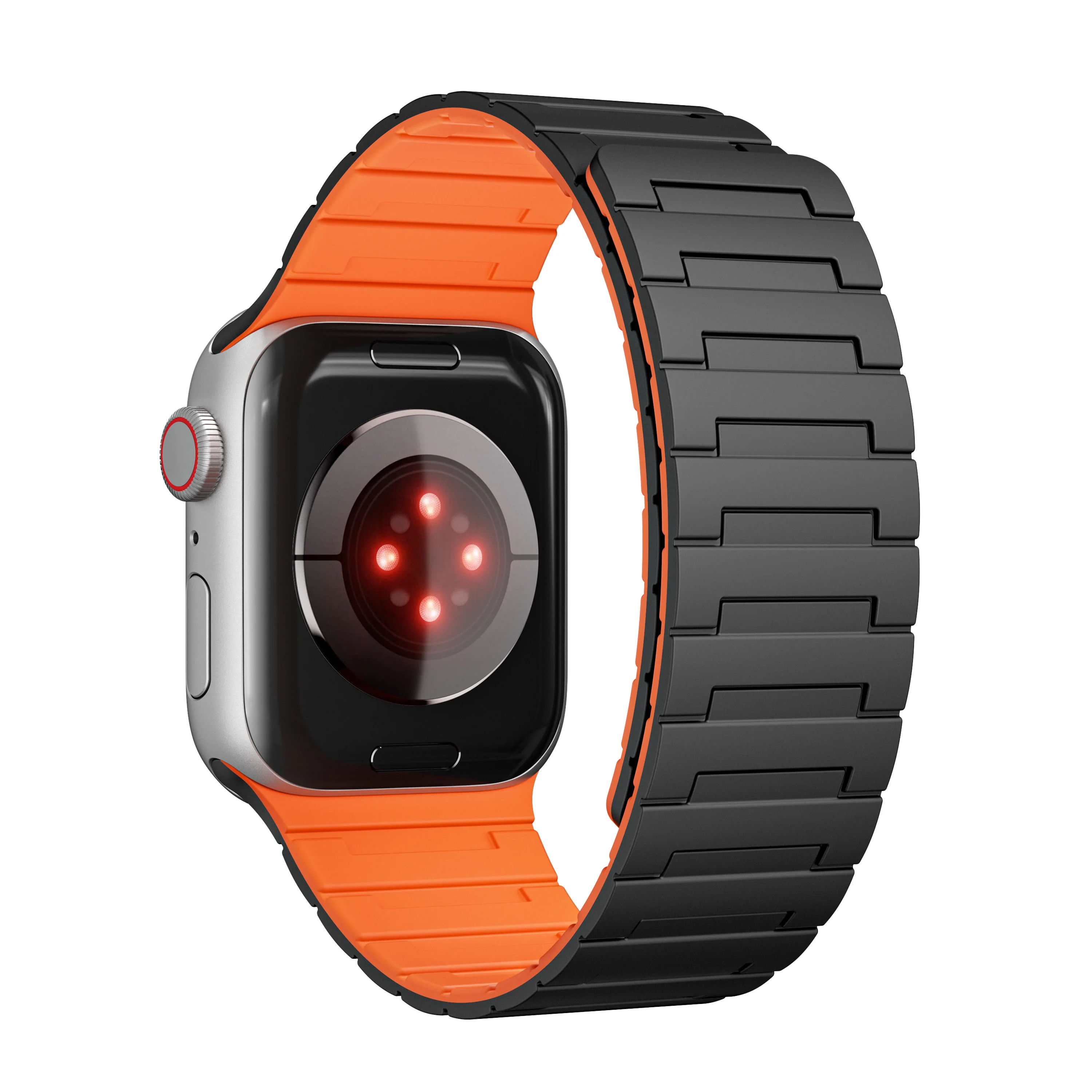 for Apple Dual-Color Silicone Magnetic Strap Compatible with Apple Watch Series 1-9/Watch SE/ Watch Ultra 1-2 Generations