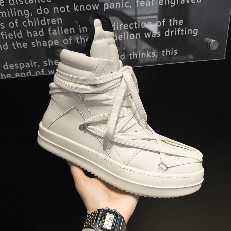 

Мужские высокие сапоги Canvas Thi Bot Casual oes Briti Sle Кожаные осенне-зимние пятиконечная звезда Faionable