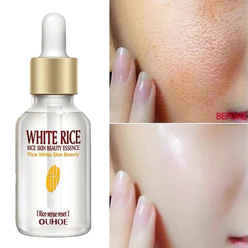 

White Rice Whitening Face Serum Wrinkle Remove Fade Fine Lines Melanin Pigment Shrink Pores Moisturize Korean Skin Care Products