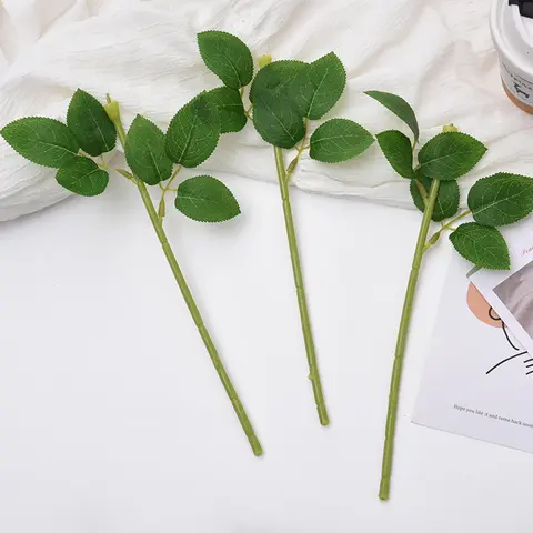 10pcs Artificial Green Flower Stem DIY Floral Material Craft Material Handmade Wire Stem Accessoies for Wedding Home Decor
