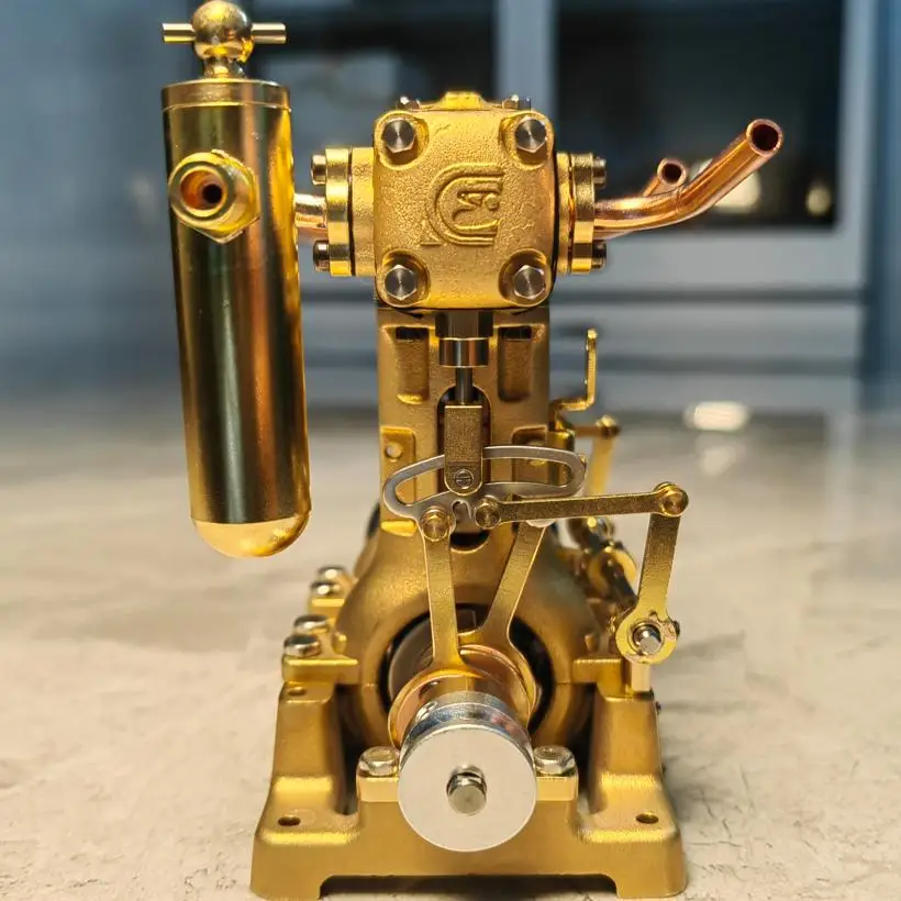 RW Engine, Mini Steam Engine Model, Ship and Train Machinery Double-cylinder Steam Engine, Home Ornament