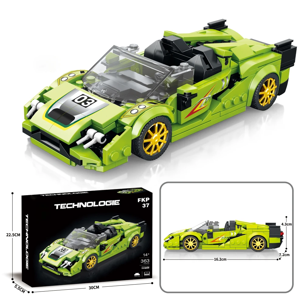 Racing Sport Model Car Building Blocks Set, Collectible Race Car Display Model, Creative for Car Lovers & Kids, Boys 8+ (363PCS)