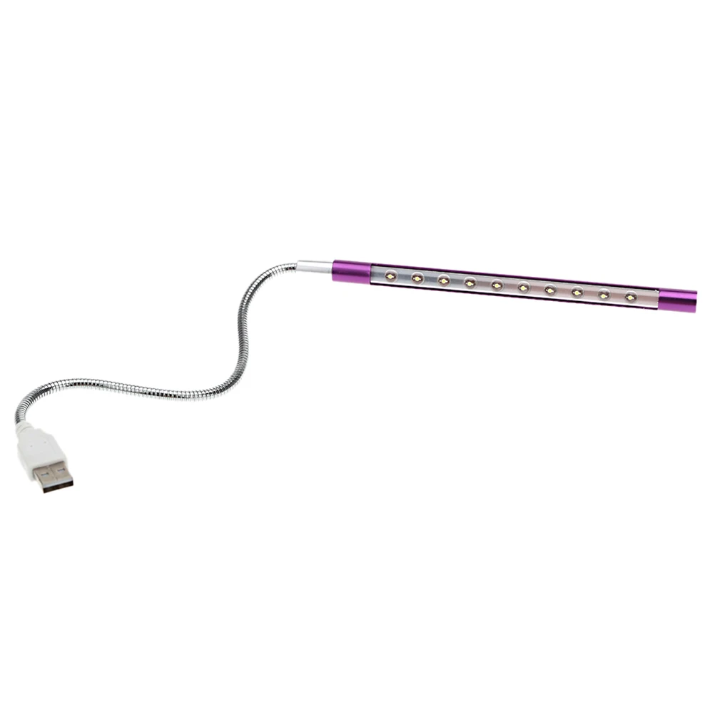 10 LED Flexible Gooseneck Reading Lamp Portable Usb Powered Led Desk Light Wand Eye Protection Small Book Light