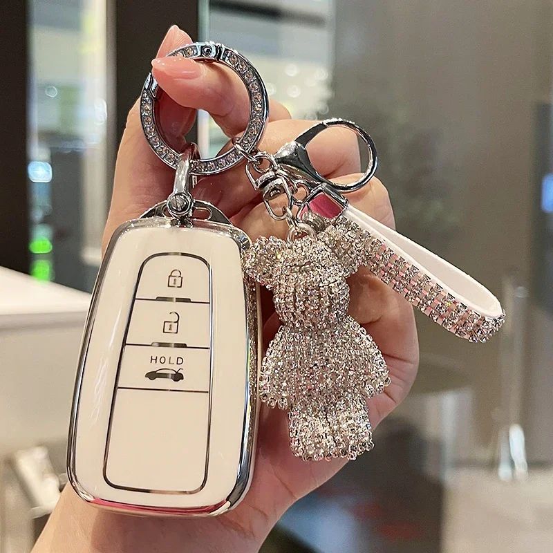 Car Key Case Cover Fob For Toyota Prius Camry CHR C-HR Corolla RAV4 Land Cruiser Prado Altis 2018-2022 Fashion TPU Car Key Bag