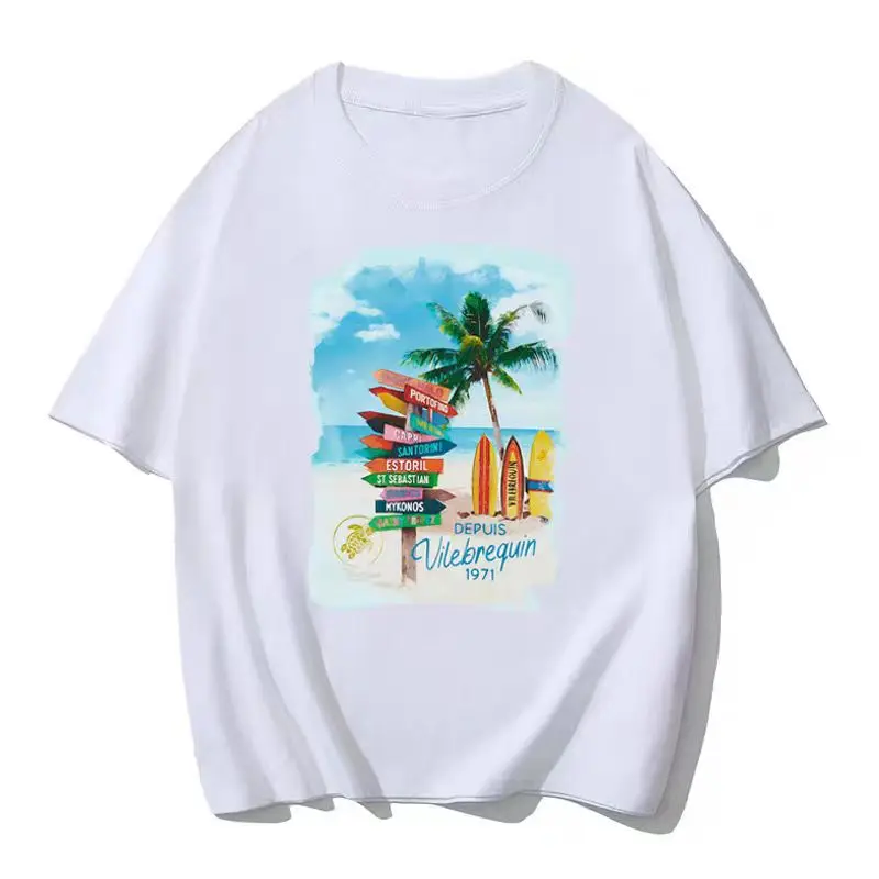 

Hip-hop Streetwear Brand Turtle Print T-shirt Y2K Women's Fashion Brand Print Round-neck Couple Streetwear Top