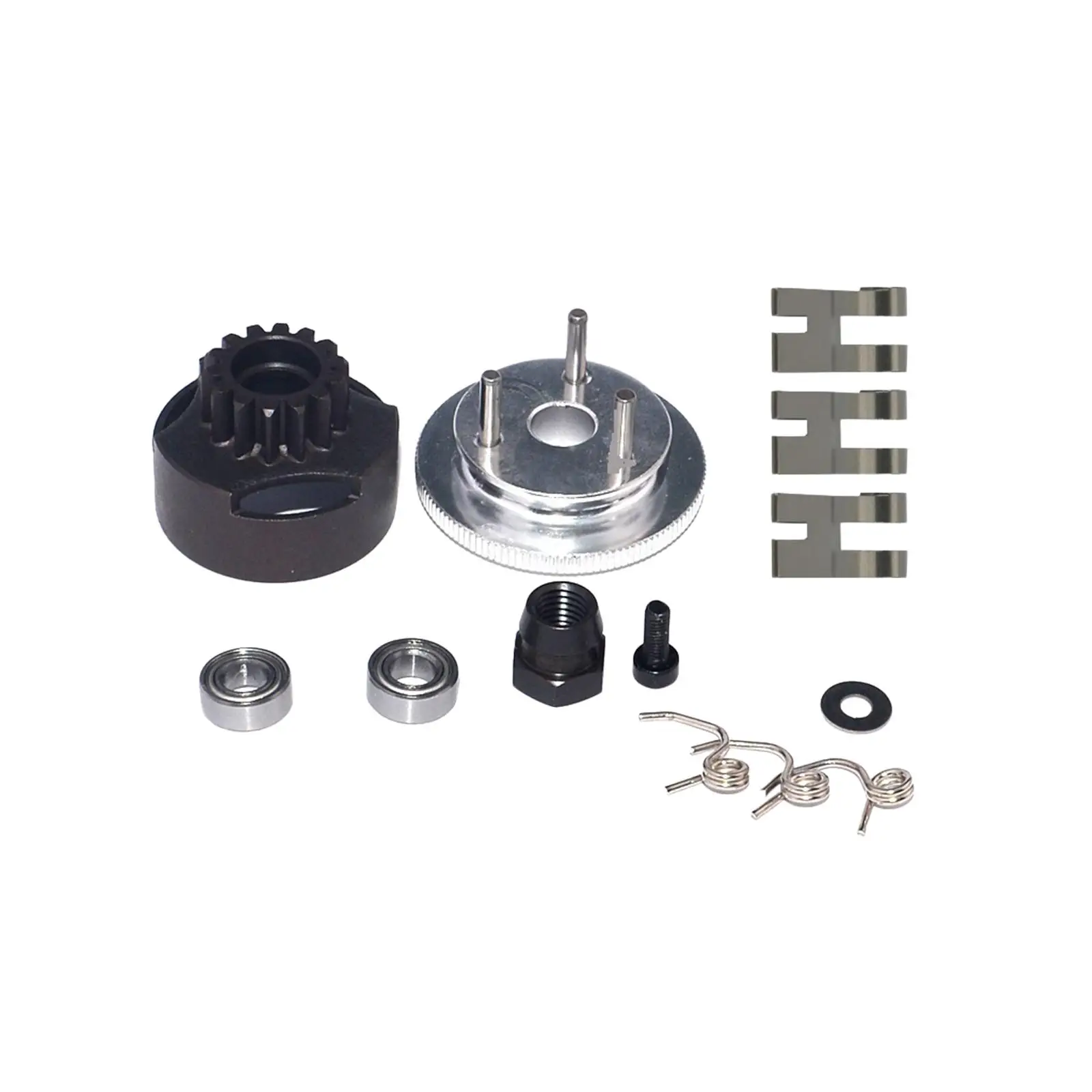 14 RC Car Flywheel Assembly, Clutch Bell, Bearing, Shoes, Springs, Cone, Engine Nut /8 RC Model Car Accessories