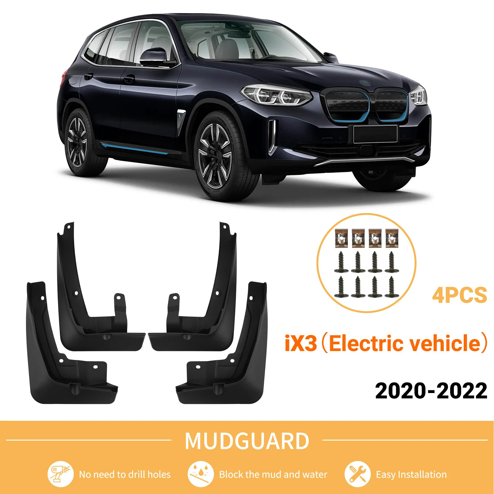 

For 2020-2022 BMW iX3 Mud Flaps Splash Guards